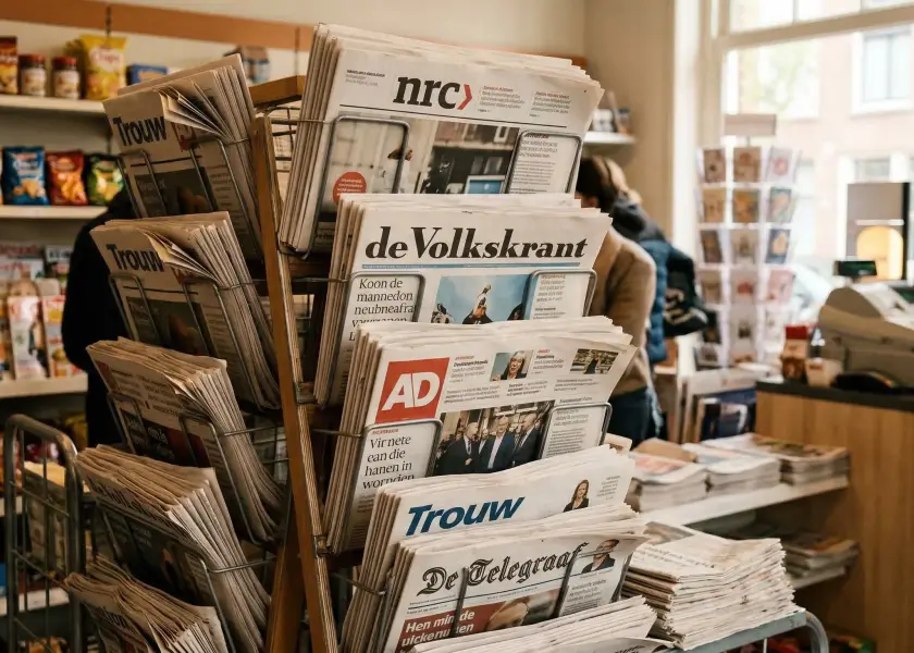 Kranten in een tijdschriftenschap