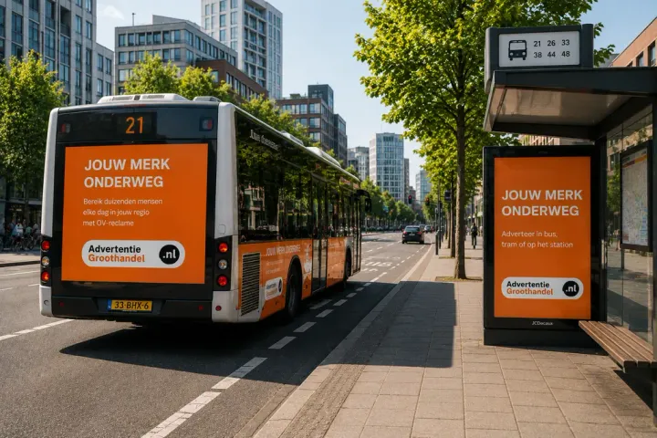 OV reclame op bus en tram