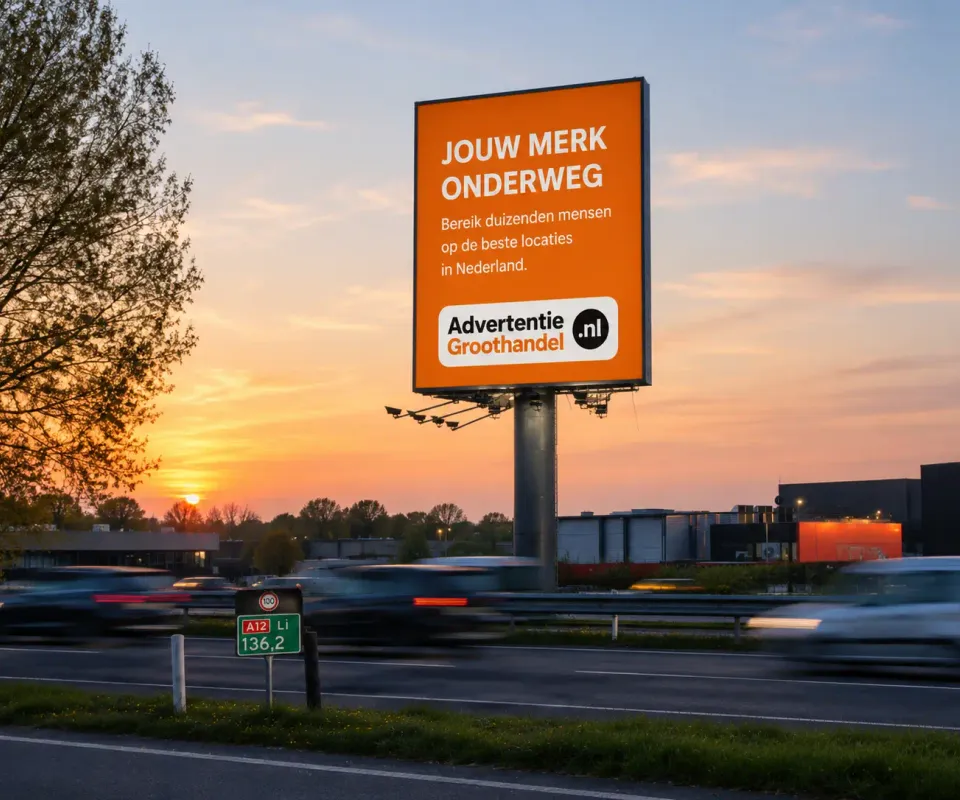 Digitale reclamemast langs de snelweg